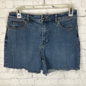 Coldwater Creek Frayed Hem Jean Shorts Size 8